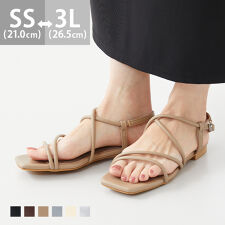 スクエアトゥ ストラップサンダル