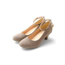 フリューン(flune)のアンクルストラップ ミドルヒール ラウンドトゥ パンプス