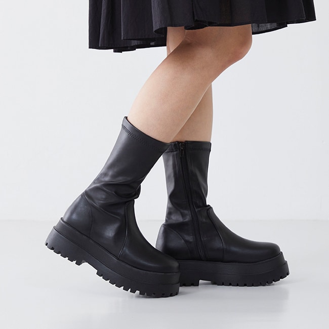 ストレッチ 厚底 ミドルブーツ | メヌエ(menue) | マルイウェブチャネル