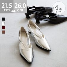 メヌエ(menue)の25秋冬新作カラー クロスストラップ ポインテッドトゥ ヒールパンプス