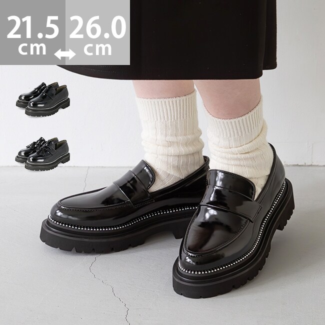 ほぼ未使用美品❣️ヌメロヴェントゥーノ ビジュー 厚底 ローファー ラバーソール スタッズ トラックソール 厚底ローファー | メヌエ(menue) | マルイ