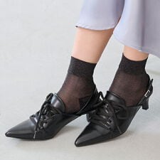 25春夏新作 ポインテッドトゥ スニーカーミュール パンプス