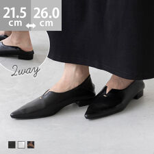 25秋冬新作 2WAY ポインテッドトゥ ゴールドアクセント スリットパンプス