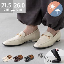 ウェレッグ(welleg)の25秋冬新作 【極やわ】 晴雨兼用 スクエアトゥ ヒールローファー