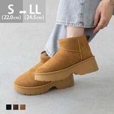 メヌエ(menue)の25秋冬新作カラー 厚底ヒール ショート ムートンブーツ