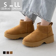 メヌエ(menue)の25秋冬新作カラー 厚底ヒール ショート ムートンブーツ