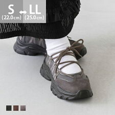 26春夏新作カラー レースアップ 厚底 バレエスニーカー