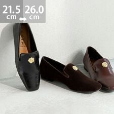 メヌエ(menue)のローズモチーフ スクエアトゥ ローファー