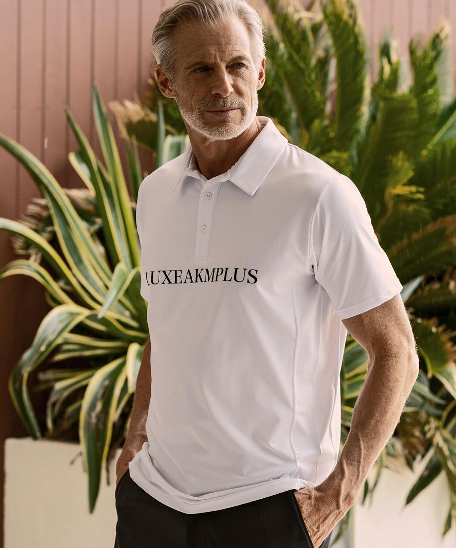 LUXEAKMPLUS(リュクスエイケイエムプラス)フロントロゴ半袖ポロシャツ LUXE AKM PLUS SALE セール LUXEAKMPLUS リュクスエイケイ