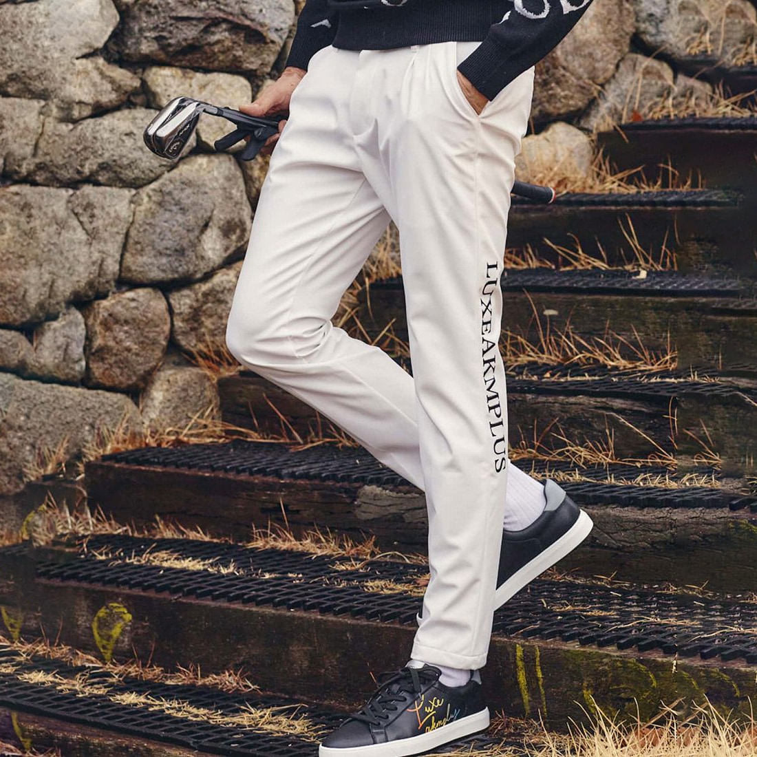 ゴルフ 防風サイドロゴスラックスパンツ | リュクスエイケイ