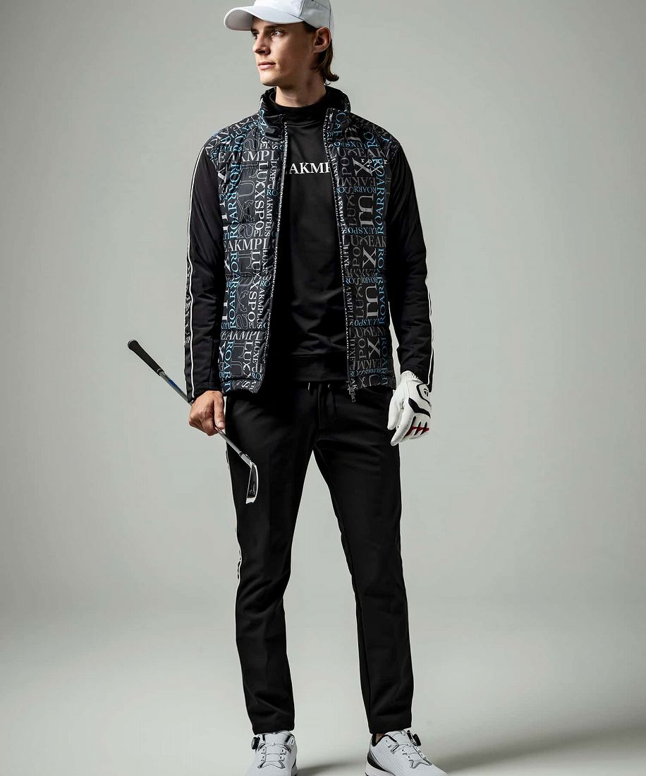 LUXEAKMPLUS×roar ゴルフ 総柄ロゴ中綿ブルゾン | リュクス