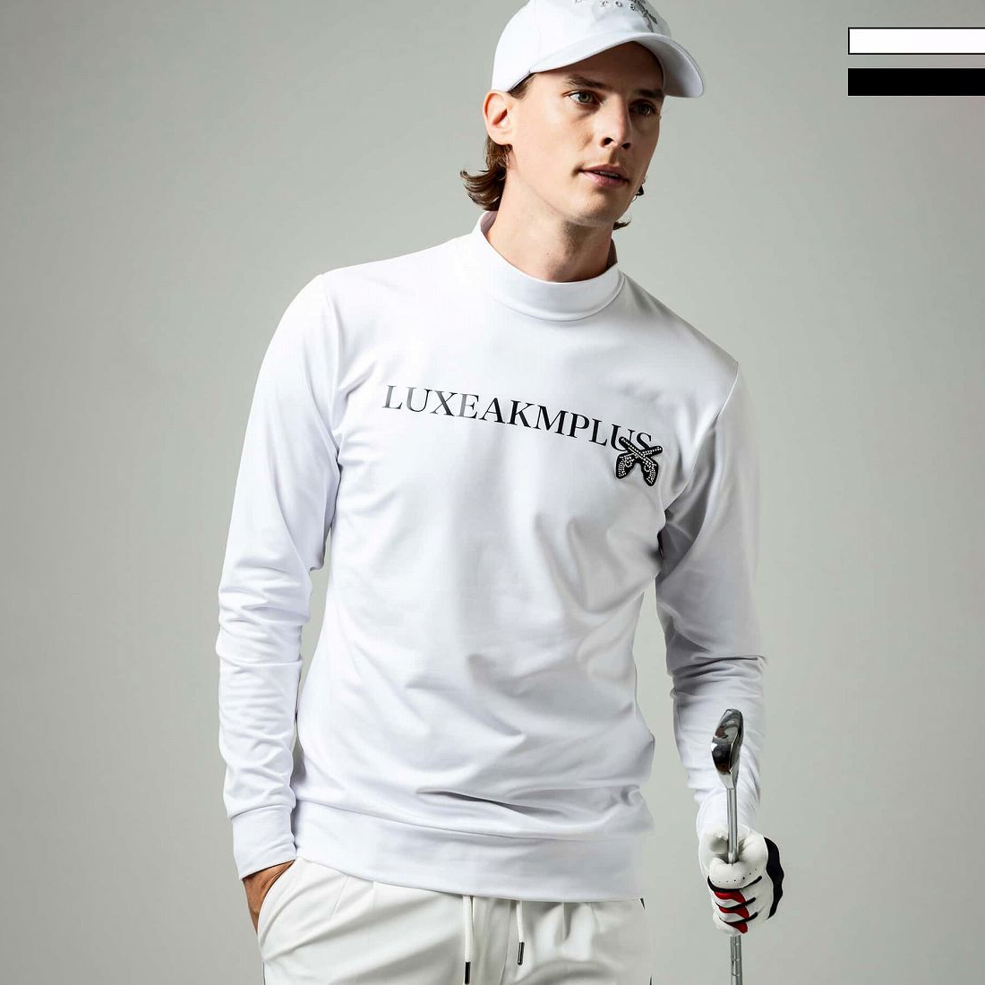 LUXEAKMPLUS×roar ゴルフ ハーフジップモックネックTシャツ | リュクス