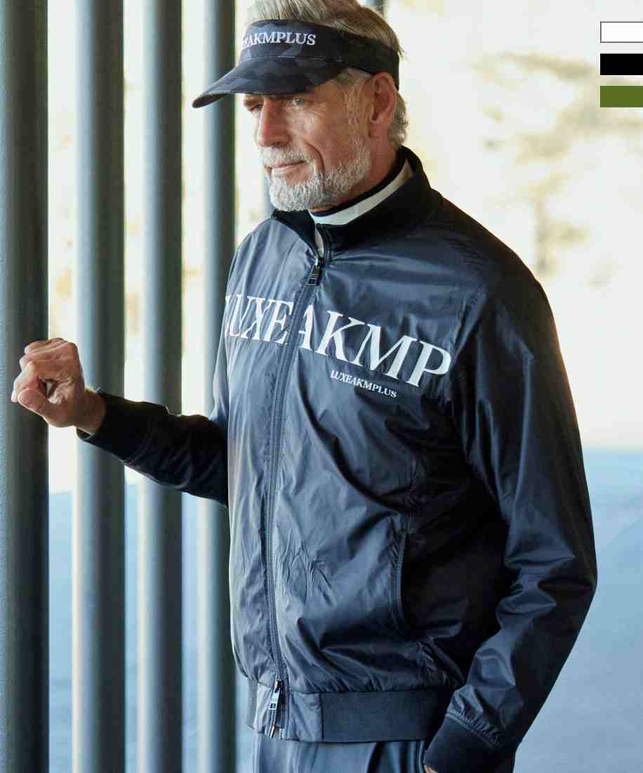 LUXEAKMPLUS ゴルフ フードロゴ軽量ナイロンジャケット | リュクス