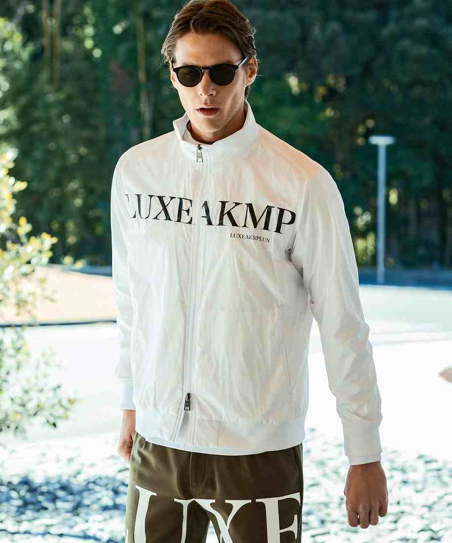 LUXEAKMPLUS ゴルフ フードロゴ軽量ナイロンジャケット | リュクス