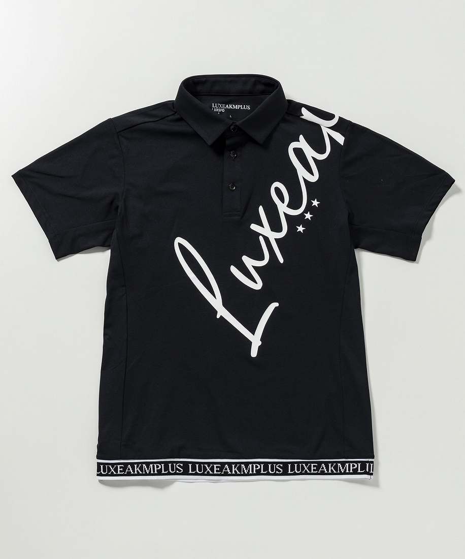 リュクスエイケイエムプラス（LUXEAKMPLUS）/LUXEAKMPLUS ゴルフ カーシブロゴ半袖ポロシャツ【Safari掲載】 LUXEAKMPLUS ゴルフ カーシブロゴ半袖ポロシャツ【Safari掲載