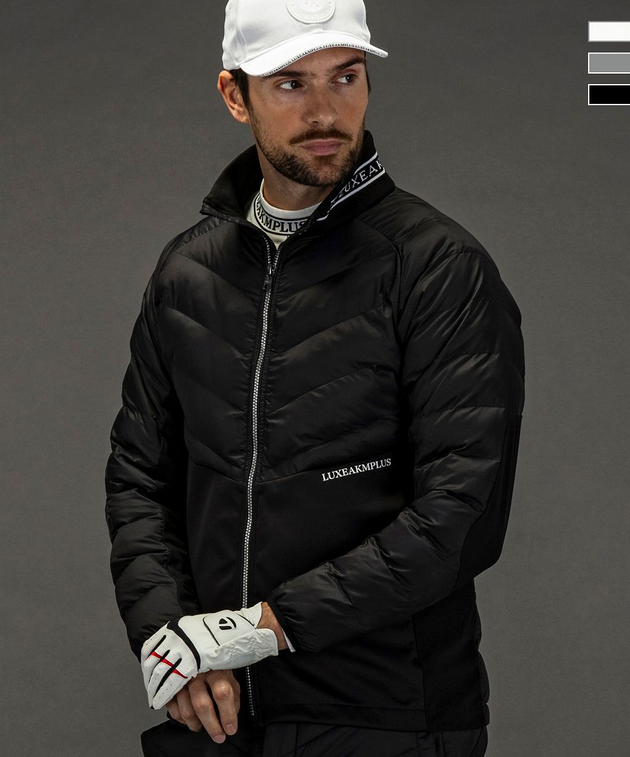 LUXEAKMPLUSリュクスエイケイエムプラス ゴルフ フードロゴ軽量ナイロン LUXEAKMPLUS ゴルフ フードロゴ軽量ナイロンジャケット | リュクス