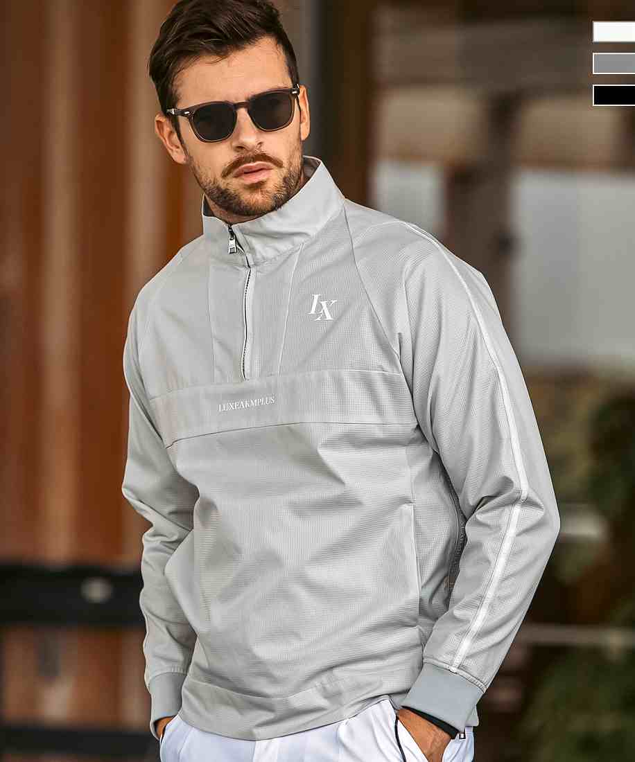LUXEAKMPLUSゴルフ ラインハーフジップ ブリーザブルブルゾン