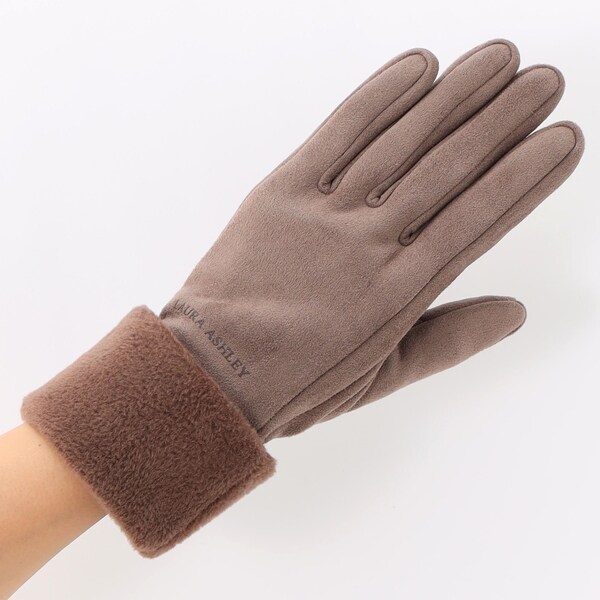 ムートン風裏起毛素材タッチパネル対応グローブ（レディース手袋