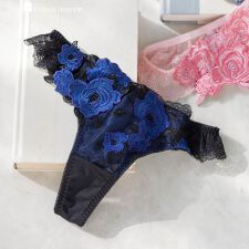 フランデランジェリー(fran de lingerie)のゴージャス薔薇刺繍フェミニンヒップに 「グレースイストグランデ」 Tバック タンガ