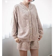 フランデランジェリー(fran de lingerie)のもこもこ ルームウェア ショートパンツ レディース 冬 あったか パジャマ モコモコ 着る毛布