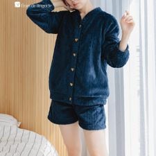 フランデランジェリー(fran de lingerie)のもこもこ ルームウェア ショートパンツ レディース 冬 あったか パジャマ モコモコ 着る毛布