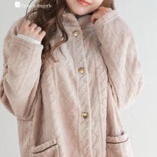 もこもこ ガウン ルームウェア 冬 あったか パジャマ レディース 着る毛布「メモリーフリース」