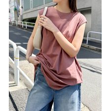コットン天竺 ノースリーブ トップス
