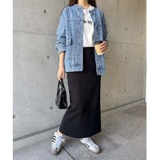 セルフカット リブ ロング タイトスカート