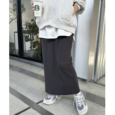 セルフカット リブ ロング タイトスカート
