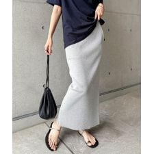 セルフカット リブ ロング タイトスカート