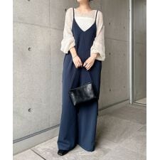 アンドミー(andme)のきれいめ ツイル キャミ サロペット