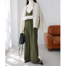 アンドミー(andme)のきれいめ ツイル キャミ サロペット