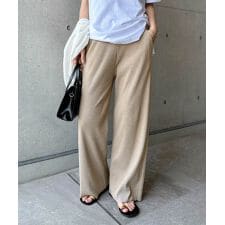 セルフカット リブ ワイド パンツ