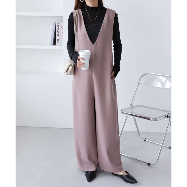 とろみ素材バックリボンサロペット