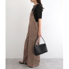 アンドミー(andme)のリネン混 ワイド ベイカー サロペット