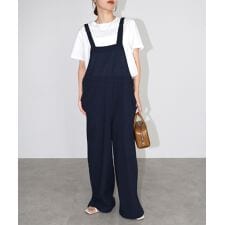 アンドミー(andme)のリネン混 ワイド ベイカー サロペット