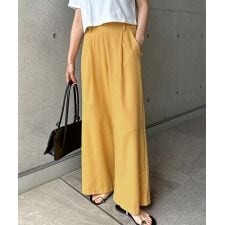 アンドミー(andme)のレーヨン リネン タック ワイドパンツ