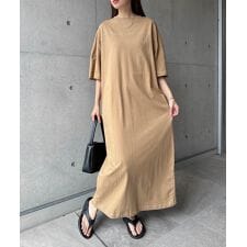 配色ステッチ オーバーサイズ 半袖 Tシャツ ワンピース