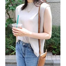 ハイネック ノースリーブ ニット トップス