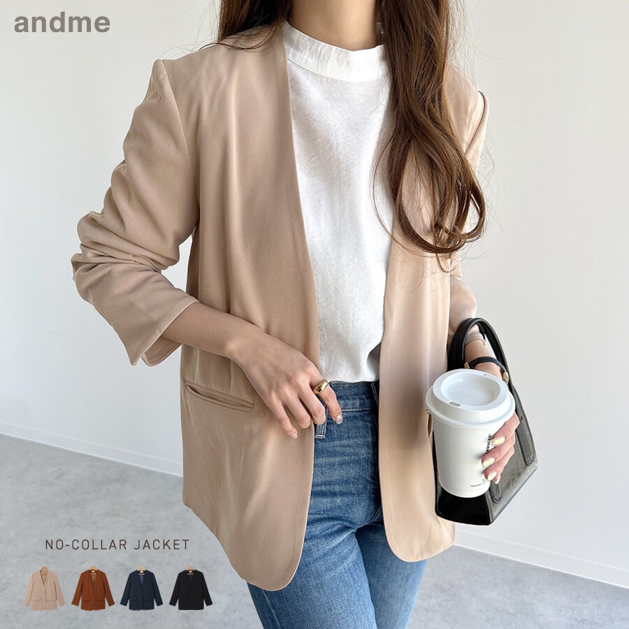 とろみ素材 ノーカラー ジャケット | アンドミー(andme) | マルイ