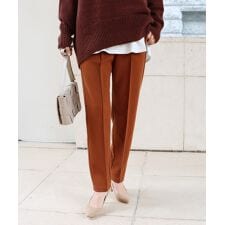 起毛 ウエストゴム テーパードパンツ