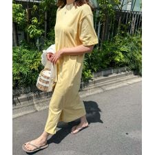 コットン 天竺 半袖 オーバーサイズ Tシャツ ワンピース