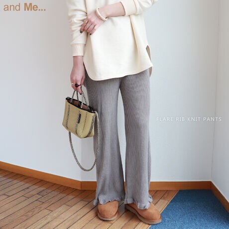 ニットパンツ リブ レディース フリル フレア ワイドパンツ レディース アンドミー And Me ファッション通販 マルイウェブチャネル ニットパンツ リブ レディース フリル フレア ワイドパンツ レディース アンドミー And Me ファッション通販 マルイウェブチャネル