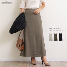 リネンブレンド フレア ロング スカート | アンドミー(andme) | マルイ 