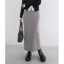 アンドミー(andme)のリブ ニット ロング スカート