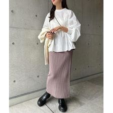 アンドミー(andme)のリブ ニット ロング スカート
