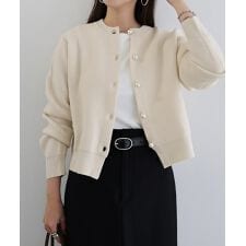 アンドミー(andme)の無地/ボーダー パールボタン 長袖 ニット カーディガン