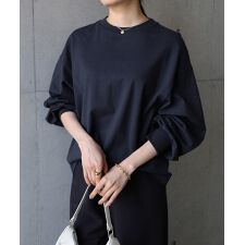 ボリュームスリーブ 長袖 Tシャツ evernavy エバーネイビー