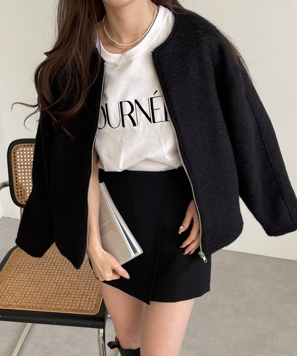 かぐれ　ノーカラーキルトジャケット　黒　size F　アーバンリサーチ キルトノーカラージャケット | アーバンリサーチ ドアーズ(URBAN