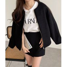 ブークレ ノーカラー ブルゾン